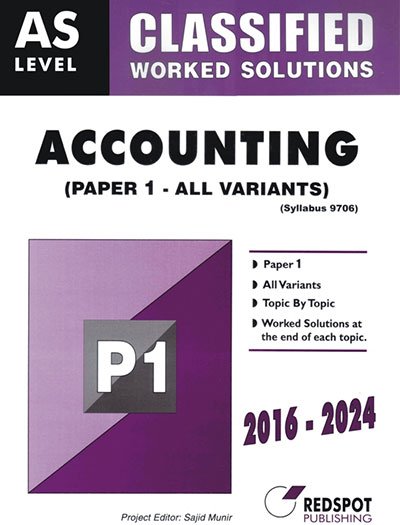Redspot AS Level Classfied Accounting Paper 1 2025 Edition