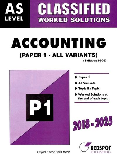Redspot AS Level Classfied Accounting Paper 1 2026 Edition