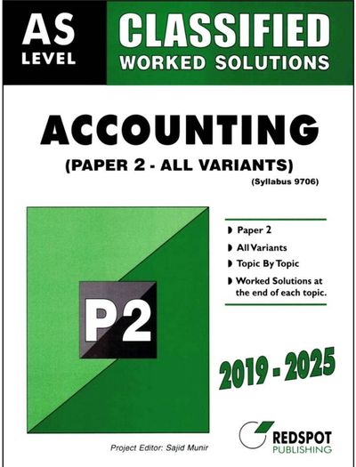 Redspot AS Level Classified Accounting P2 2026 Edition